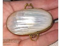 Αντίκα γαλλικό κουτί χαπιών Mother of Pearl