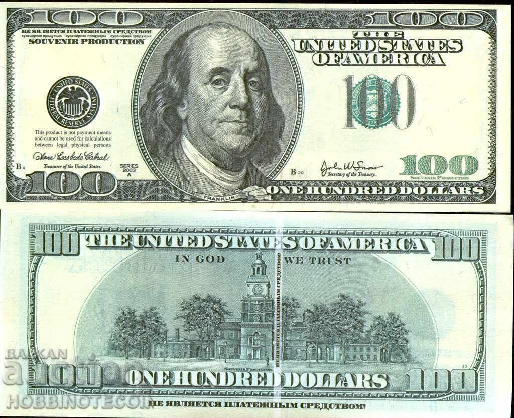 SUA SUA SOUVENIR $100 - emisiune 2003 NOU UNC