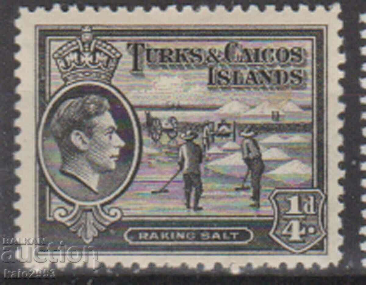 GB/Turks&Calcos Isl.-1938-KGVI-Regular-Morse Salt Mining,MLH