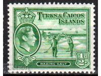 GB/Turks&Calcos Isl.-1938-KGVI-Редовна-добив на морс сол,MLH