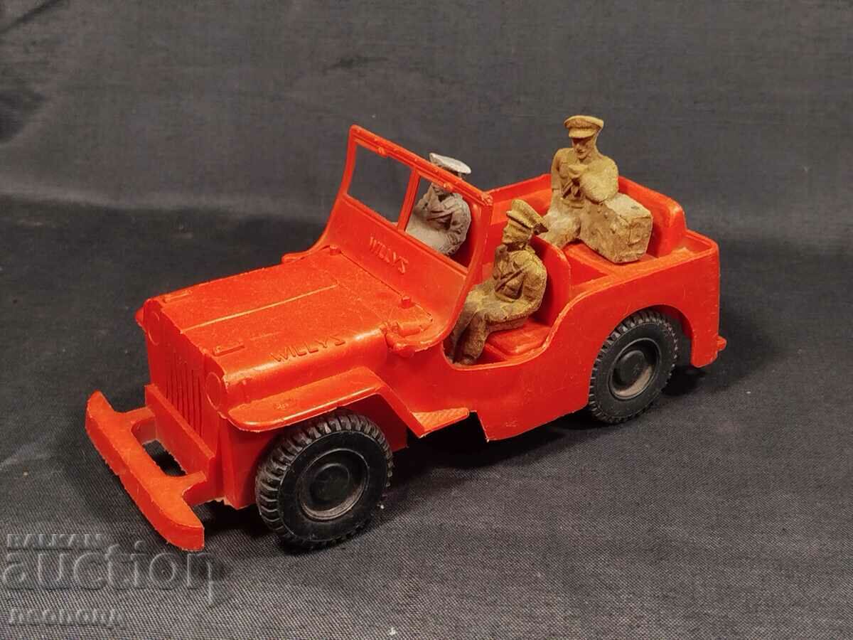 OLD RETRO PLASTIC JEEP WILLYS TOY CAR