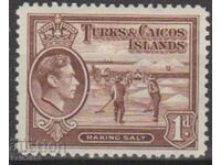 GB/Turks&Calcos Isl.-1938-KGVI-Редовна-добив на морс сол,MLH