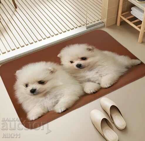 Dog bath mat Pomeranian carpet for front door bathroom