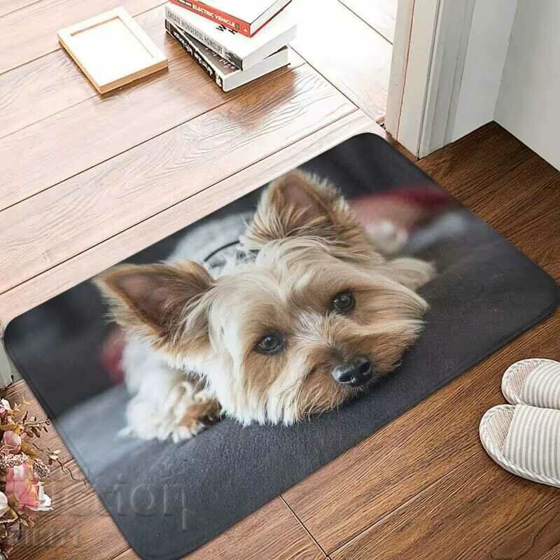 Yorkie dog bath mat door rug kitchen Terrier