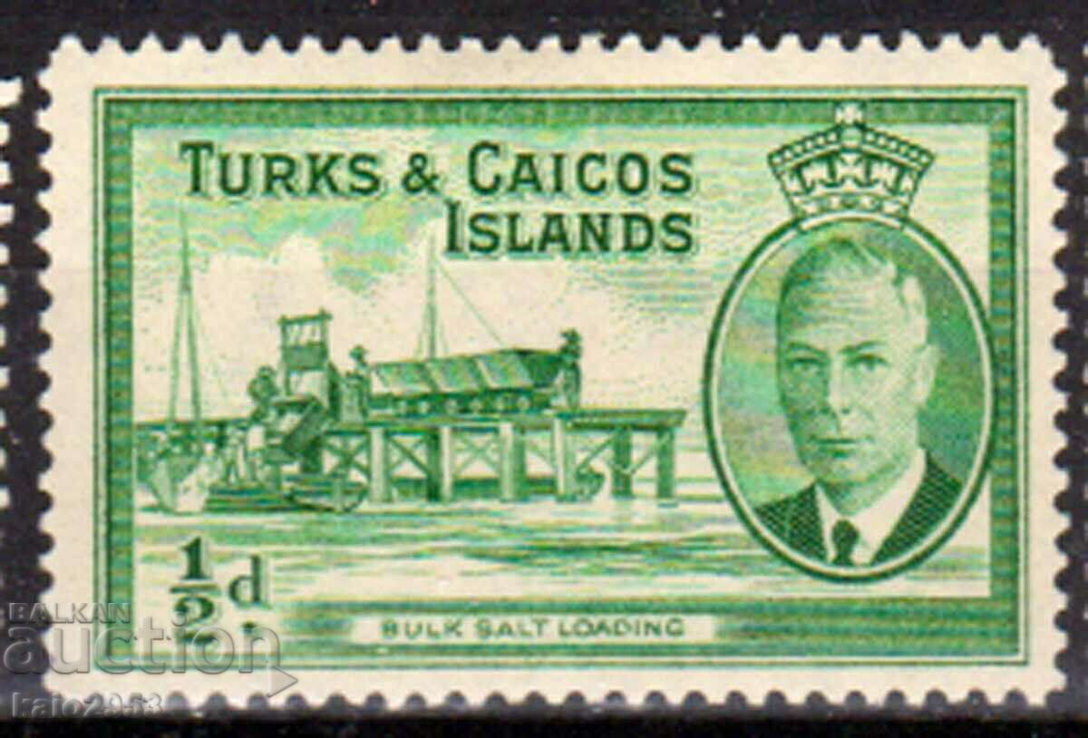 GB/Turks&Calcos Isl.-1950-KGVI-Regular-Shipping Salt,MLH