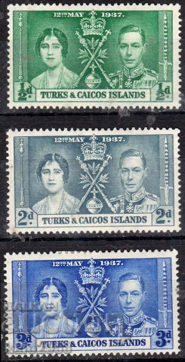 GB/Turks&Calcos Isl.-1937-Коронация-серия,MLH