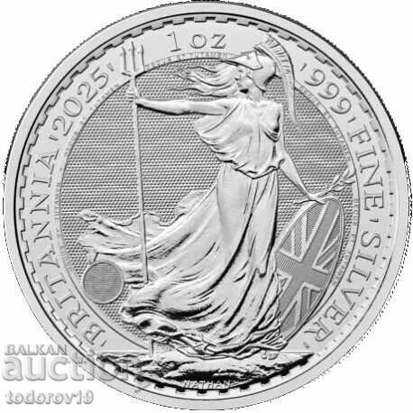 Moneda de argint Britannia 2025 de 1 oz