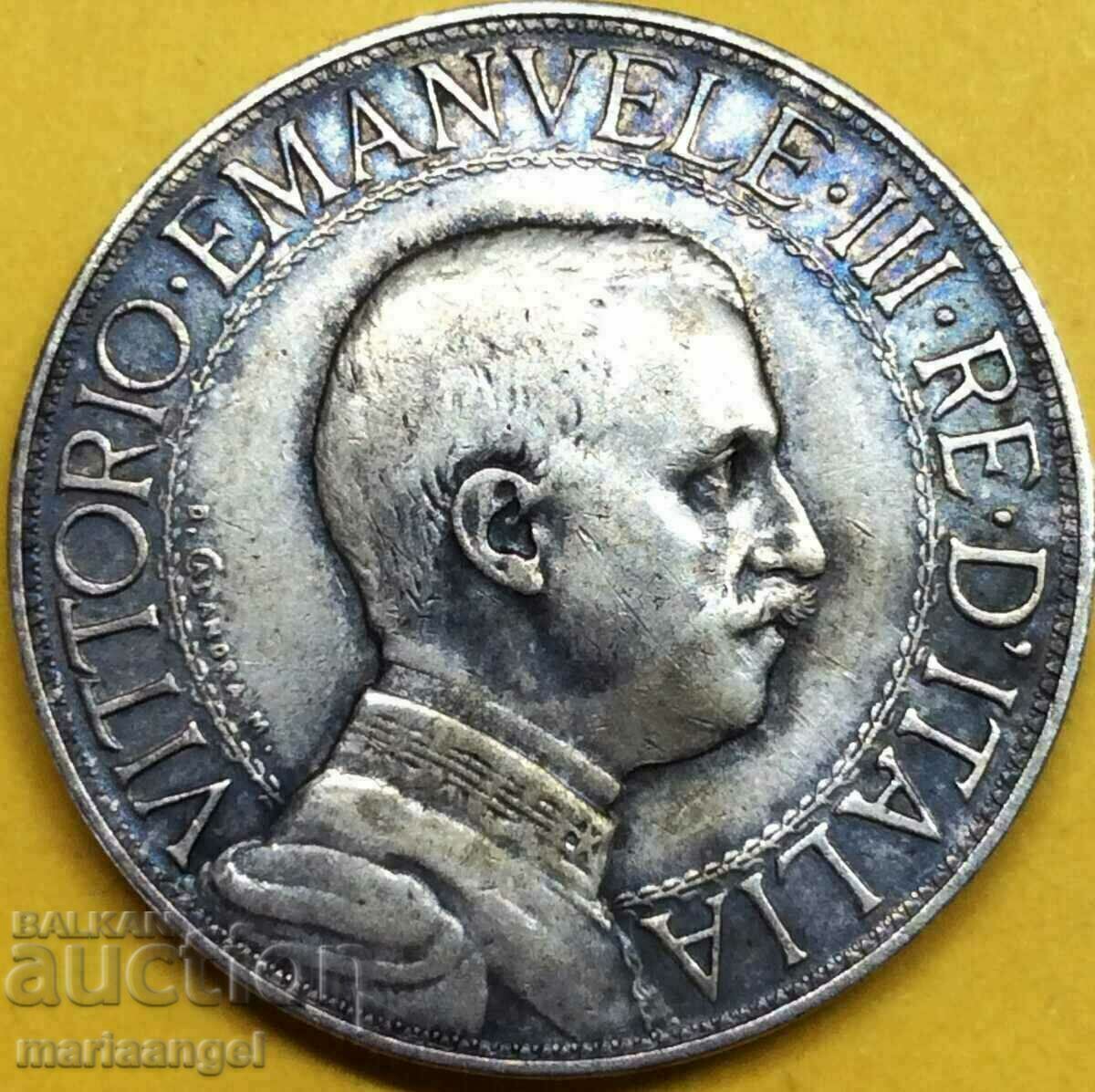 2 Lira 1912 Italy Silver Patina