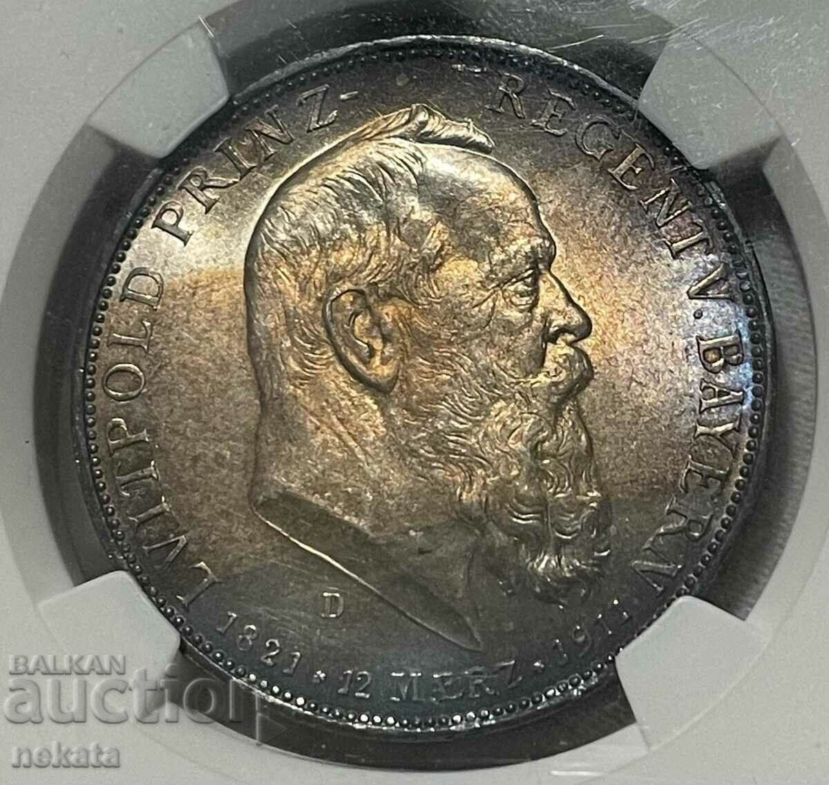 5 stamps 1911 Bavaria MS62 NGC