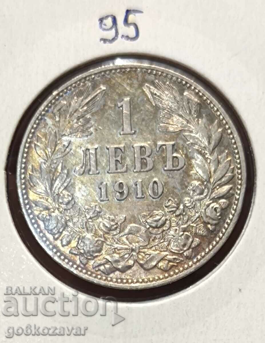 Βουλγαρία 1 lev 1910 PL Effect Top coin!