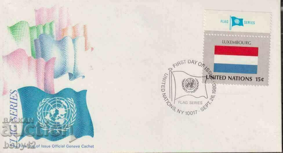 First day - national flag of Luxembourg 1980 First day - national flag of Luxembourg 1980