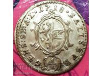 Austria 4 Kreuzer 1718 Franz Anton Furst Argint Salzburg