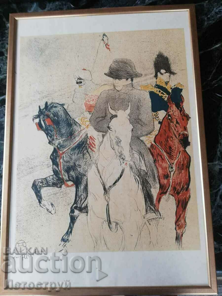 Lithograph Toulouse Lautrec, Napoleon, Ney and Murat.