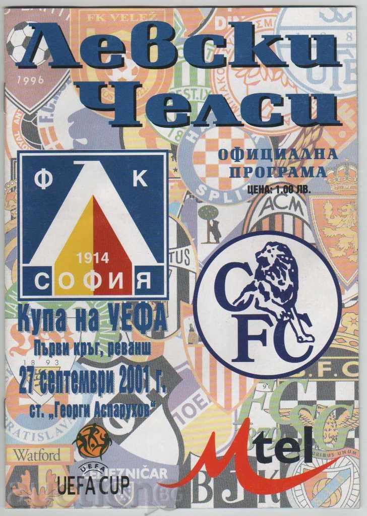 Levski-Chelsea 2001 UEFA football program