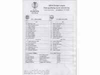 Football team sheet Litex-Veris Moldova 2014 LE