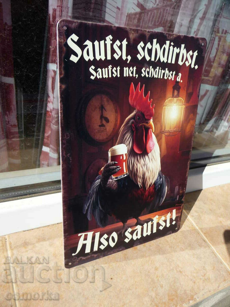 Beer metal sign Drink you will die Don't drink again. Drink up! Rooster with price 18.00 BGN | € 9.20 Beer metal sign Drink you will die Don't drink again. Drink up! Rooster with price 18.00 BGN | € 9.20