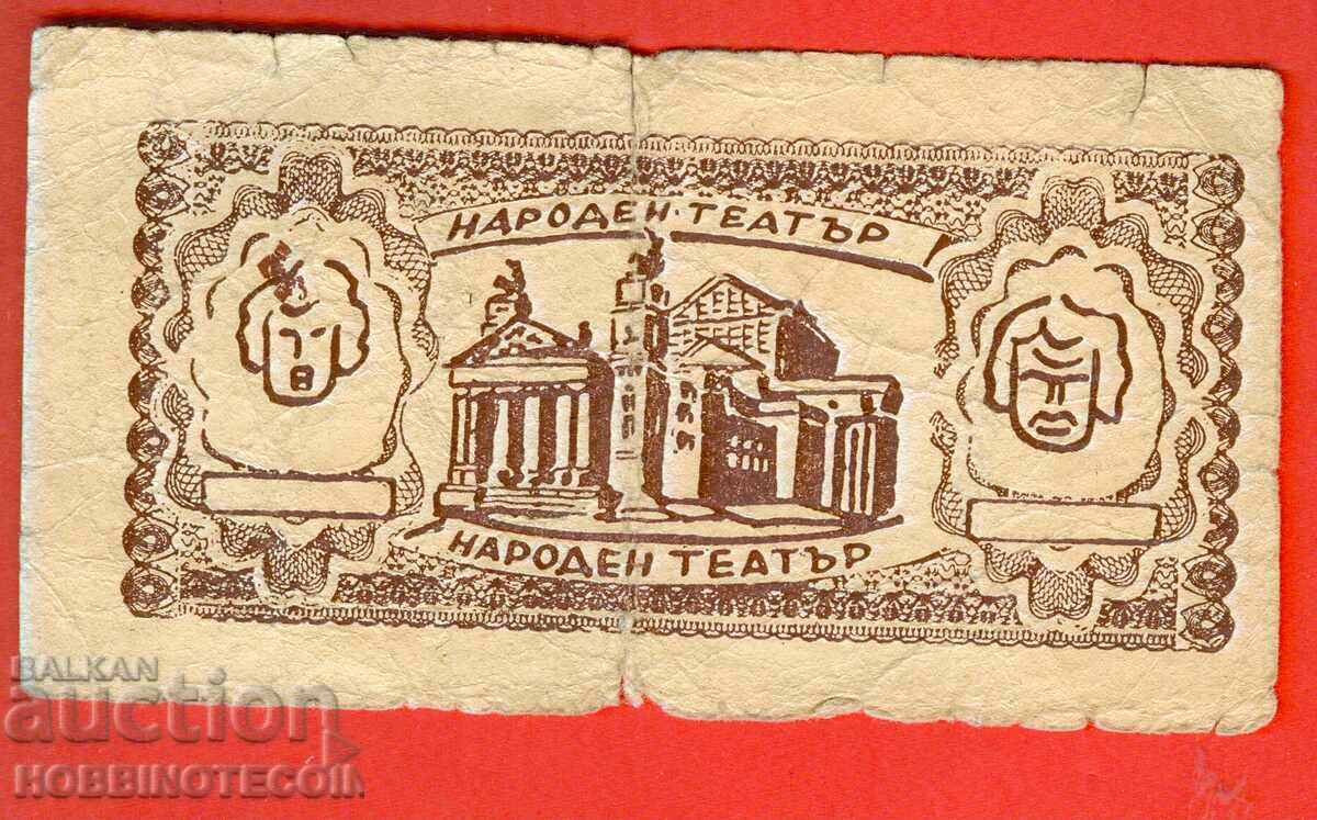 BULGARIA TEATRU TICKET CUPON PASS - TEATRUL NAȚIONAL