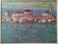 Painting, "Bolshevik Island", art. N.H. Nikolov, 1979