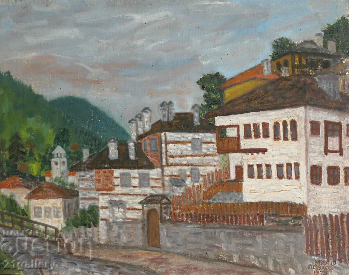 Milcho Pavlov, αστικό τοπίο, λαδομπογιές, υπογραφή 1975. με τιμή 350.00 BGN | € 178.95 Milcho Pavlov, αστικό τοπίο, λαδομπογιές, υπογραφή 1975. με τιμή 350.00 BGN | € 178.95