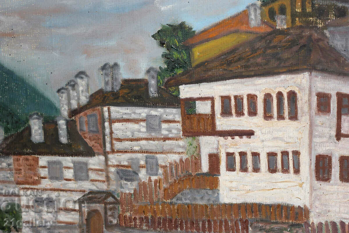 Milcho Pavlov, αστικό τοπίο, λαδομπογιές, υπογραφή 1975. - 5 Milcho Pavlov, αστικό τοπίο, λαδομπογιές, υπογραφή 1975. - 5