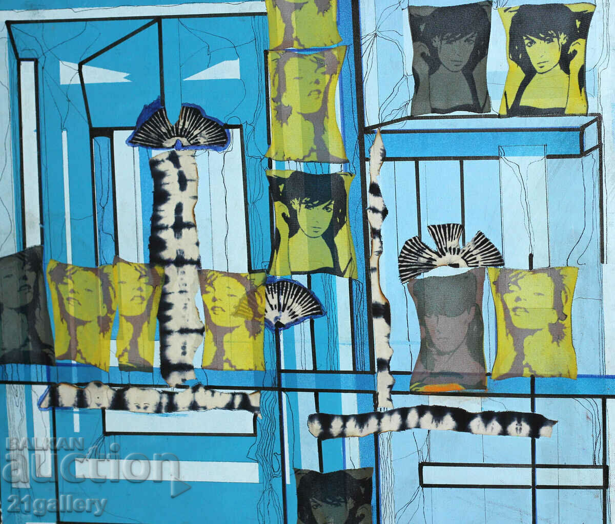 Vladimir Mitrev (1972-) κολάζ, ακρυλικό, υπογραφή 2011 με τιμή 450.00 BGN | € 230.08 Vladimir Mitrev (1972-) κολάζ, ακρυλικό, υπογραφή 2011 με τιμή 450.00 BGN | € 230.08