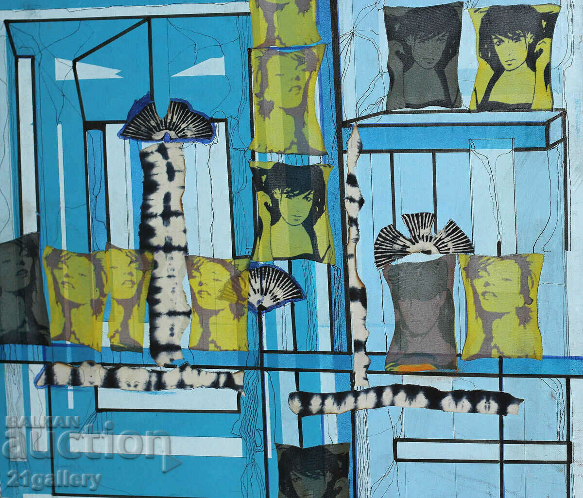 Vladimir Mitrev (1972-) κολάζ, ακρυλικό, υπογραφή 2011 Vladimir Mitrev (1972-) κολάζ, ακρυλικό, υπογραφή 2011