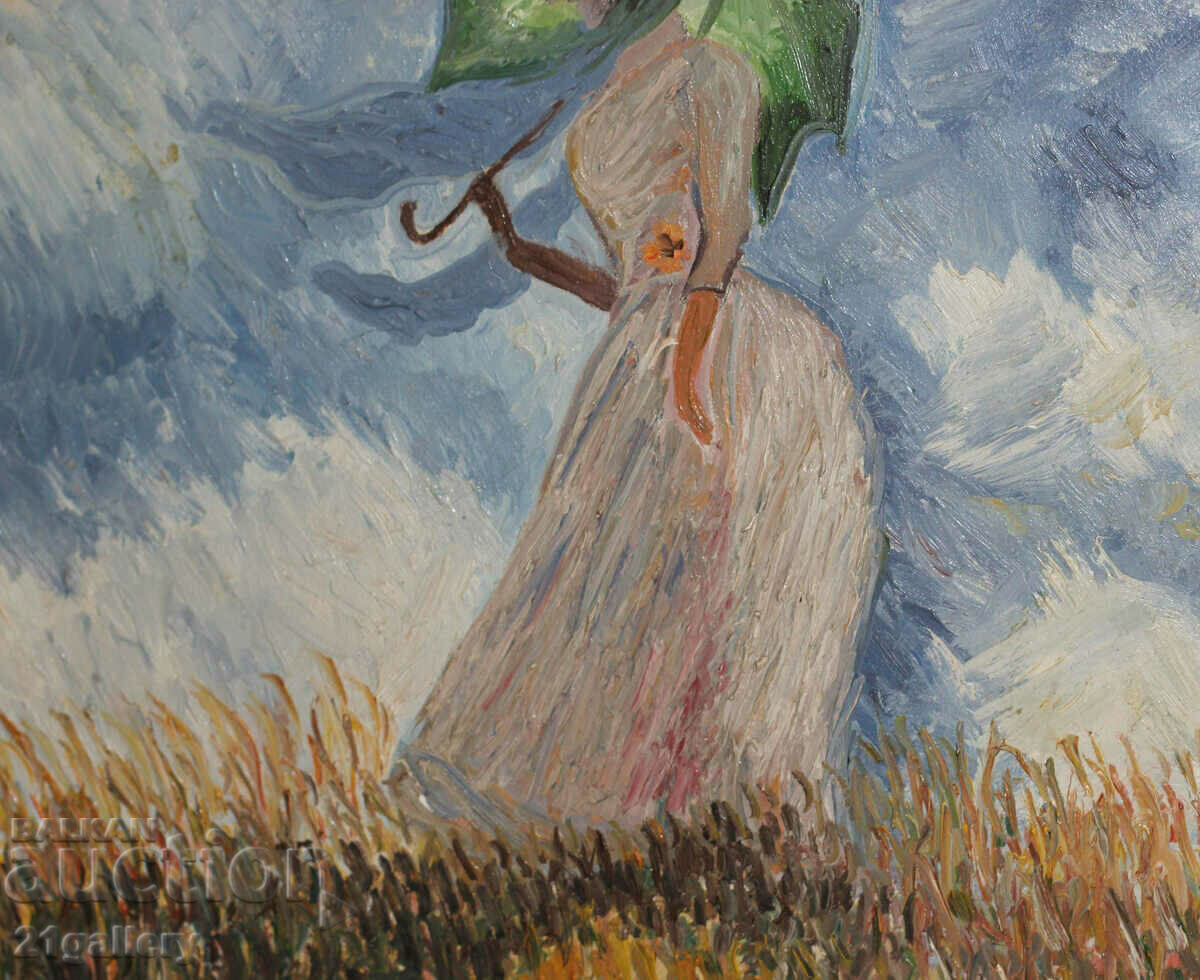 Claude Monet «Γυναίκα με ομπρέλα», αναπαραγωγή, λαδομπογιές - 5