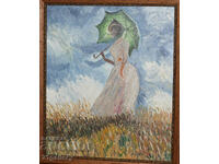 Claude Monet "Woman with Umbrella", reproduction, oil paints