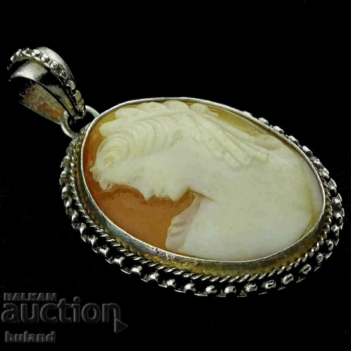 Old Authentic Cameo Silver Fitting Pendant Jewel