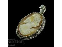 Old Authentic Cameo Silver Fitting Pendant Jewel