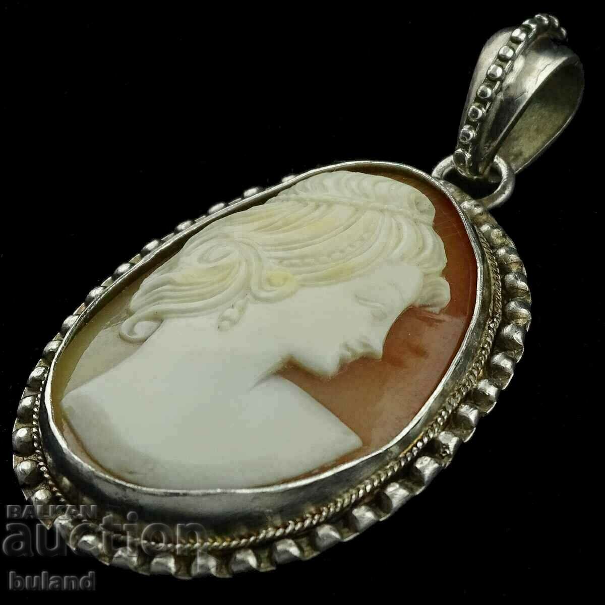 Old Authentic Cameo Silver Fitting Pendant Jewel