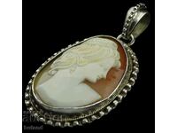 Old Authentic Cameo Silver Fitting Pendant Jewel