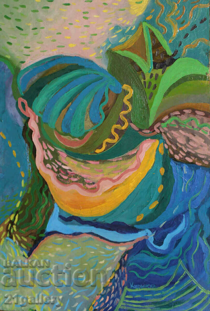 Nicoleta Kerinska (1972-) abstract composition oil paints with price 440.00 BGN | € 224.97 Nicoleta Kerinska (1972-) abstract composition oil paints with price 440.00 BGN | € 224.97