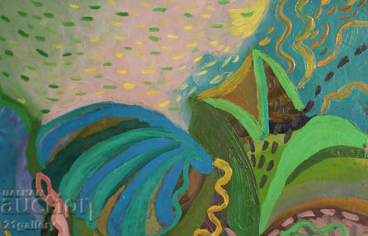 Delivery of Nicoleta Kerinska (1972-) abstract composition oil paints Delivery of Nicoleta Kerinska (1972-) abstract composition oil paints