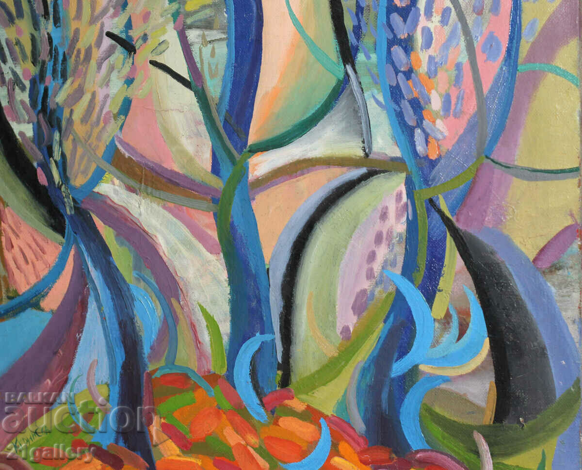 Nicoleta Kerinska (1972-) abstract composition signed with price 500.00 BGN | € 255.65 Nicoleta Kerinska (1972-) abstract composition signed with price 500.00 BGN | € 255.65