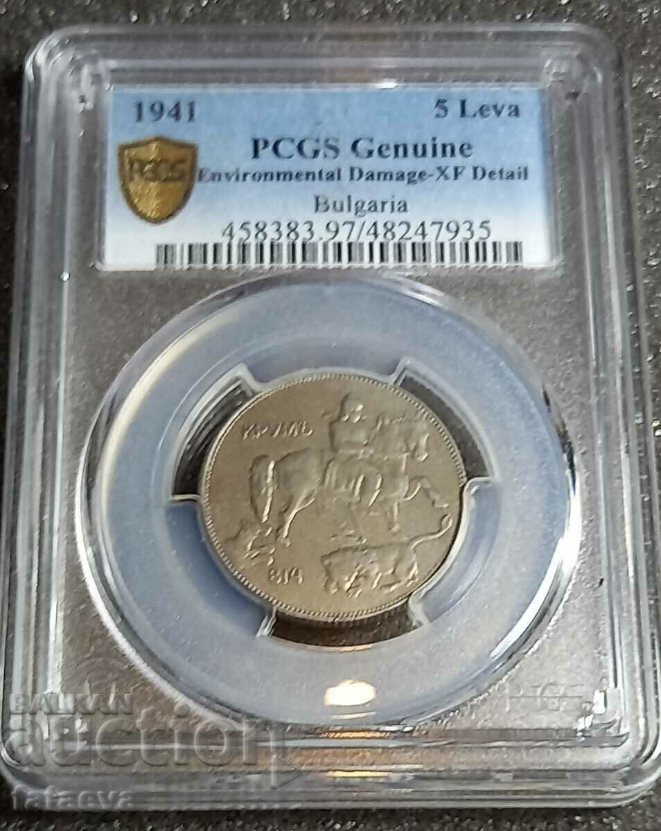 BGN 5 XF, 1941, PCGS, Read description.