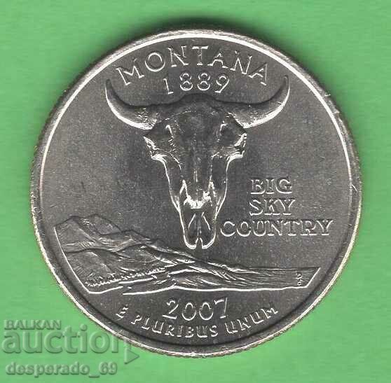 (¯`'•.¸ 25 cents 2007 P USA (Montana) UNC- ¸.•'´¯)