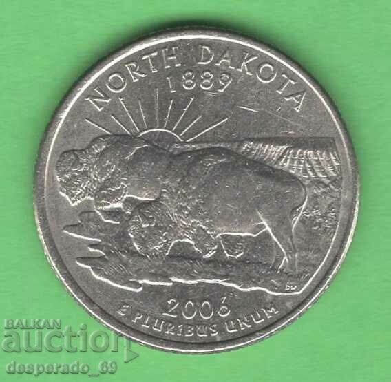 (¯`'•.¸ 25 cents 2006 P USA (North Dakota) ¸.•'´¯)