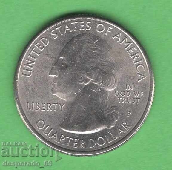 (¯`'•.¸ 25 cents 2019 P USA (River of no return) UNC- ´¯) with price 1.60 BGN | € 0.82