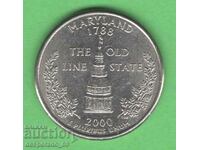 (¯`'•.¸ 25 cents 2000 P USA (Maryland) aUNC ¸.•'´¯)