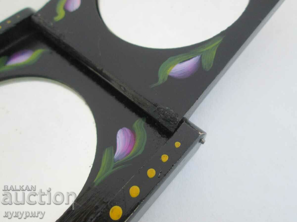 Παλιά ρωσική ΕΣΣΔ Γυναικεία ζωγραφισμένη πτυσσόμενη τσάντα καθρέφτη - 5 Παλιά ρωσική ΕΣΣΔ Γυναικεία ζωγραφισμένη πτυσσόμενη τσάντα καθρέφτη - 5