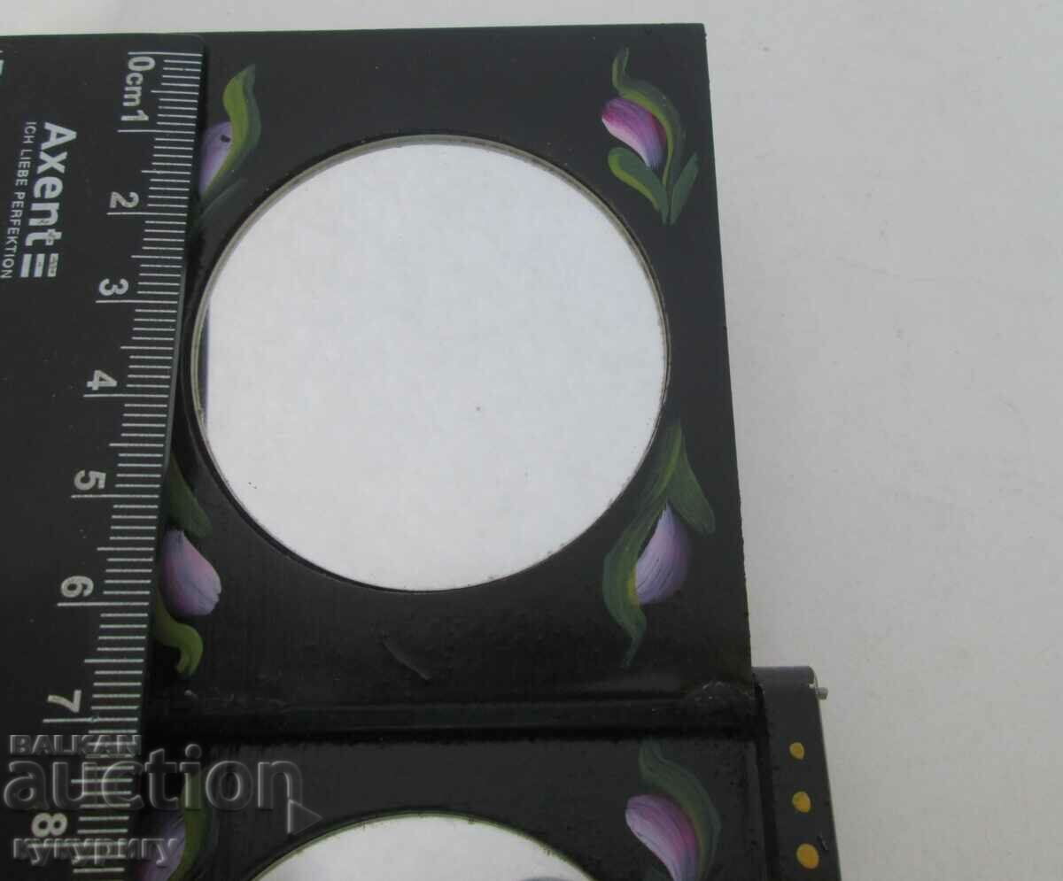 Παλιά ρωσική ΕΣΣΔ Γυναικεία ζωγραφισμένη πτυσσόμενη τσάντα καθρέφτη - 6 Παλιά ρωσική ΕΣΣΔ Γυναικεία ζωγραφισμένη πτυσσόμενη τσάντα καθρέφτη - 6