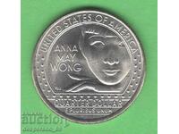 (¯`'•.¸ 25 cents 2022 P USA (Anna May Wong) UNC- ¸.•'´¯)