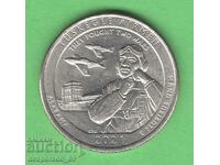 (¯`'•.¸ 25 cents 2021 P USA (Tuskegee Airmen) aUNC •'´¯)