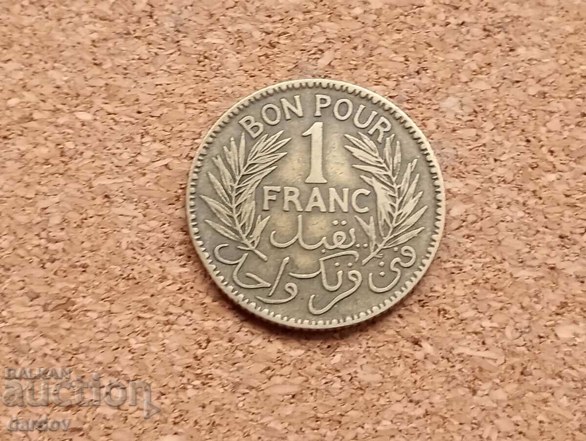 Tunisia 1 franc 1921