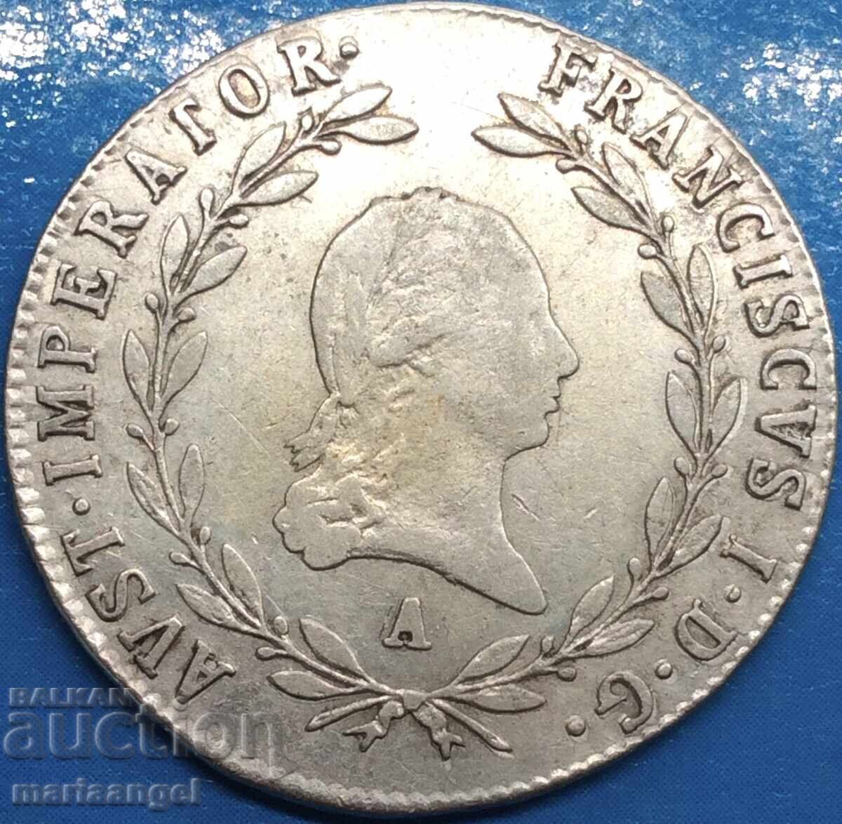 20 Kreuzer 1818 Austria A - Vienna Hungary silver