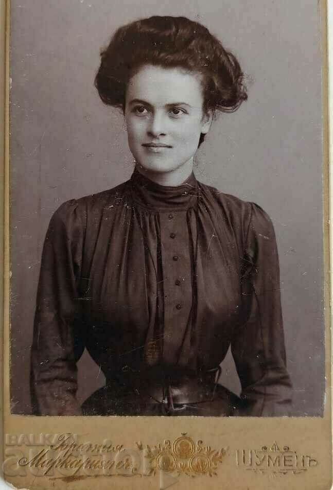 Auction 1903 SHUMEN WOMAN PORTRAIT OLD PHOTOGRAPH CARDBOARD Auction 1903 SHUMEN WOMAN PORTRAIT OLD PHOTOGRAPH CARDBOARD