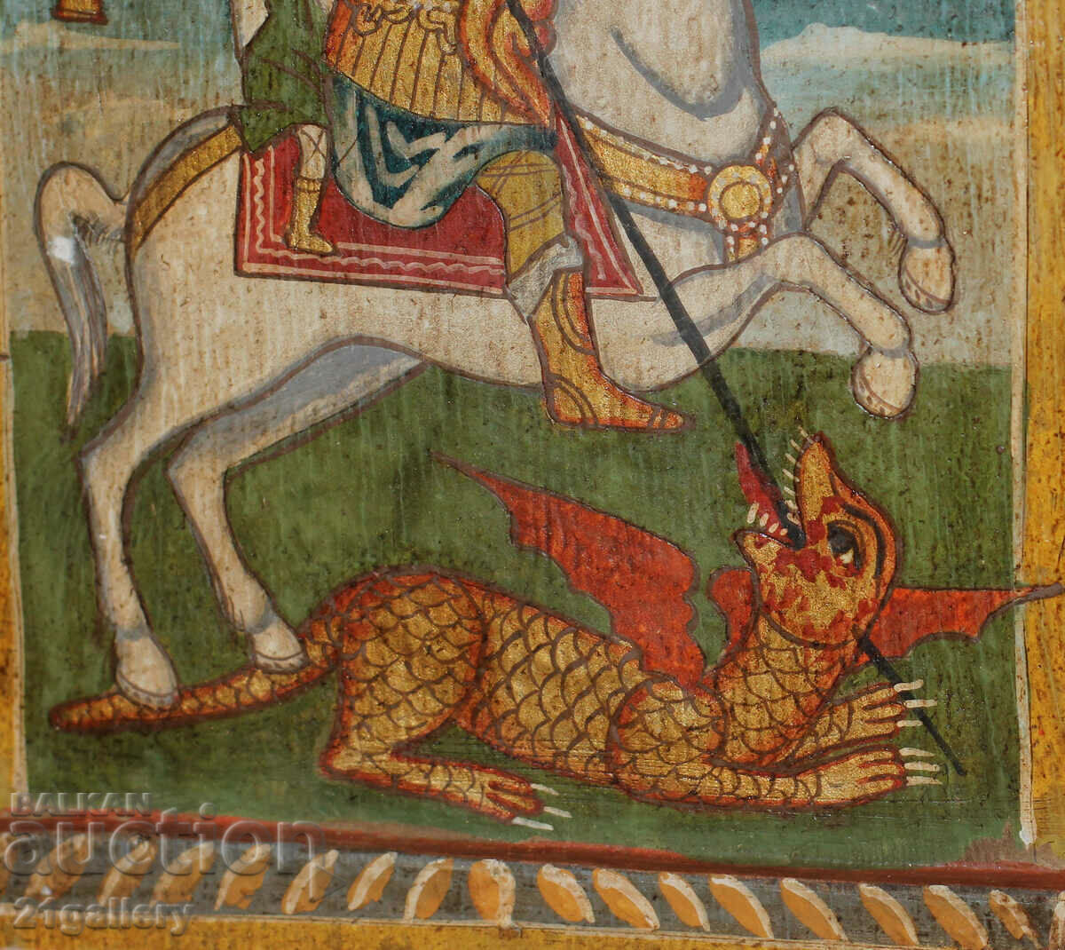 Delivery of Hand painted icon triptych Saint George the Victorious Delivery of Hand painted icon triptych Saint George the Victorious