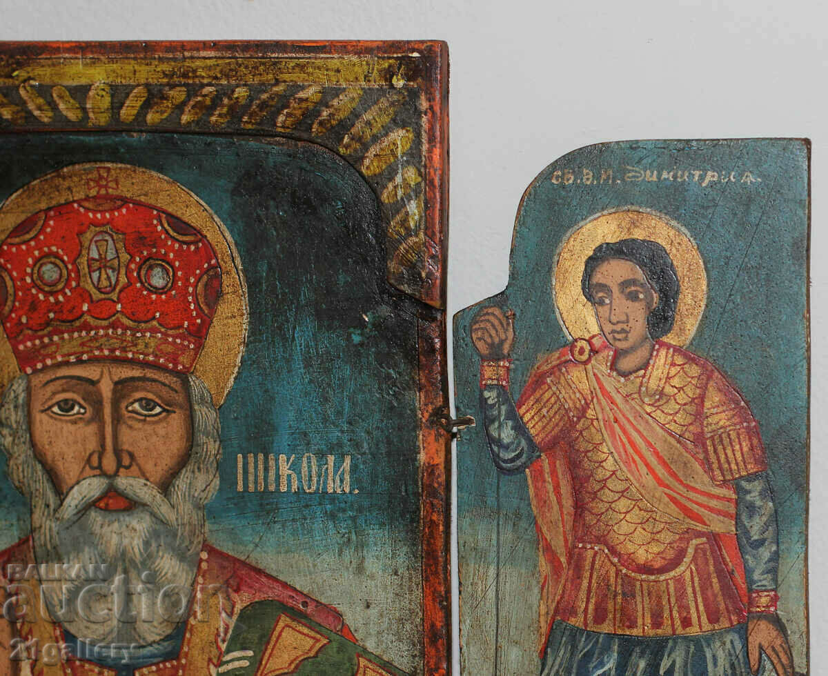 Livrarea Triptic cu icoană pictată manual Sfântul Nicolae Făcătorul de Minuni Livrarea Triptic cu icoană pictată manual Sfântul Nicolae Făcătorul de Minuni