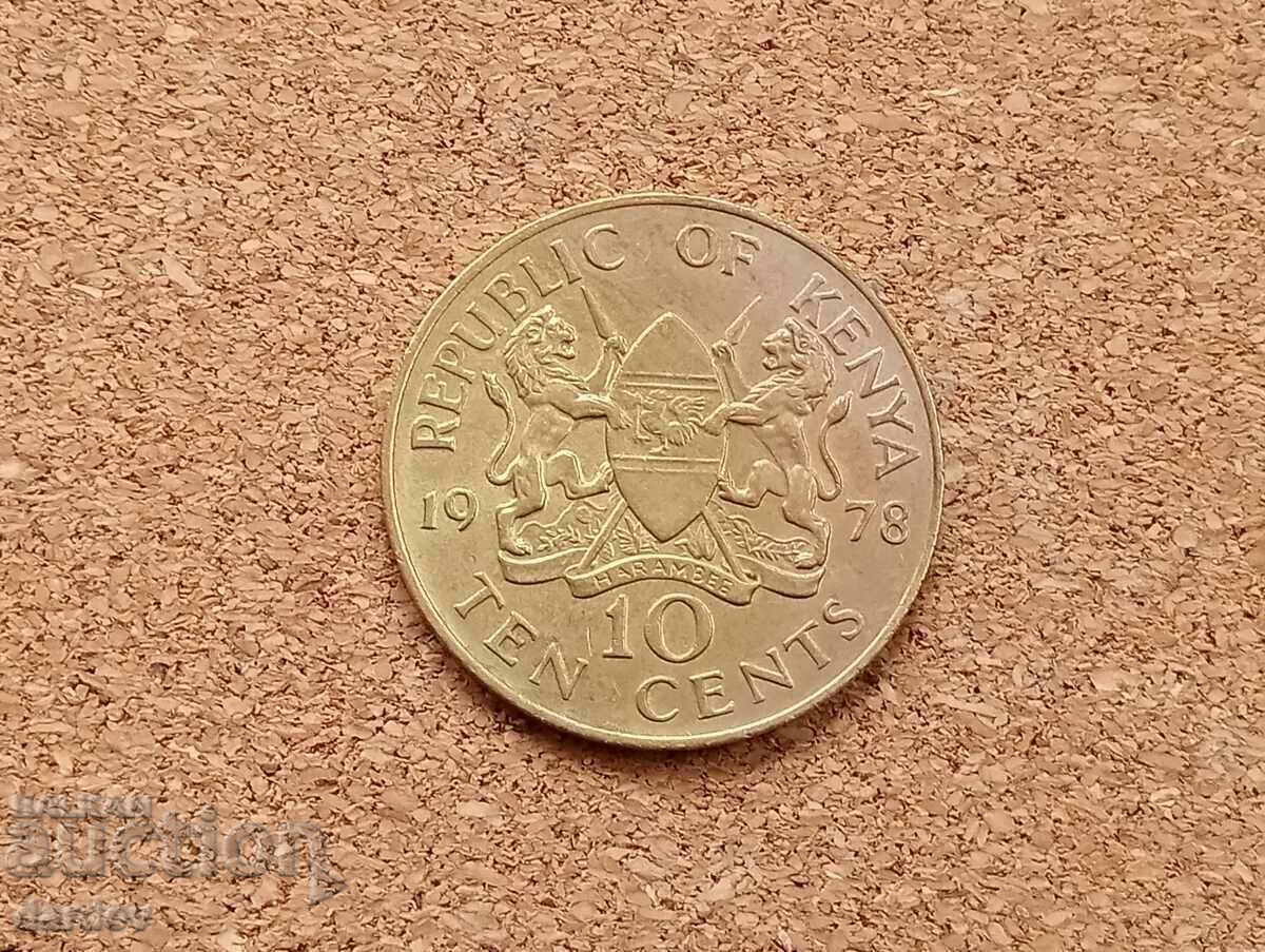 Кения 10 цента 1978 год.